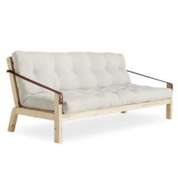 Banquette futon POETRY en pin massif coloris naturel couchage 130 x 190 cm.