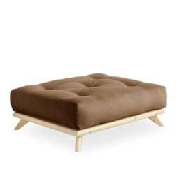 Pouf design SENZA pin naturel coloris mocca