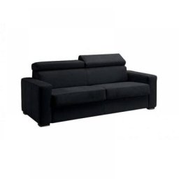 Canapé EXPRESS SIDNEY DELUXE 120 cm cuir vachette noir matelas 16 cm