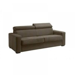 Canapé EXPRESS SIDNEY DELUXE 160 cm cuir vachette taupe matelas 16 cm