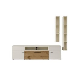 Composition murale meuble TV ANZIO HOLZ BLANC 3 éléments