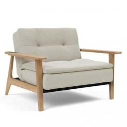 INNOVATION LIVING Fauteuil design DUBLEXO FREJ mixed dance natural convertible lit 90*115 cm piétement chêne clair