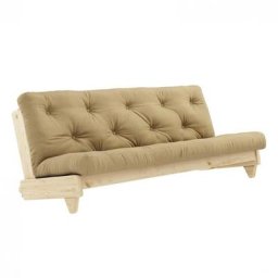 Banquette convertible FRESH pin coloris beige blé couchage 140*200 cm.
