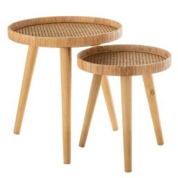 Set de 2 tables gigogne RABO ronde bambou