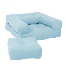 Fauteuil futon standard convertible MINI CUBE couleur bleu clair