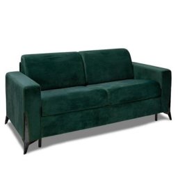 Canapé express PASSY convertible 120 cm sommier lattes matelas 16cm pieds métal noir