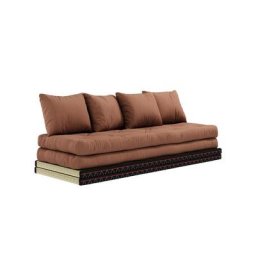 Banquette futon tatami CHICO brun argile couchage 2 x 70*200 cm.