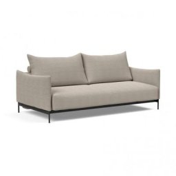 INNOVATION LIVING canape design MALLOY pieds metal convertible lit 150*200cm tissu kenya gravel