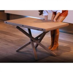 Table basse transformable SU & GIÙ Bois Wild Chêne Tabac