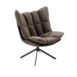 Fauteuil relax pivotant PIETRA tissu gris foncé métallisé