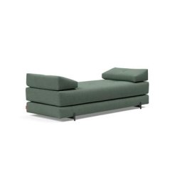 Méridienne design SIGMUND INDU Elegance, Green convertible lit 160*200 cm pieds Acier noir