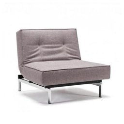 INNOVATION LIVING Fauteuil design SPLITBACK CHROME convertible lit 90*115 cm tissu Mixed Dance Grey