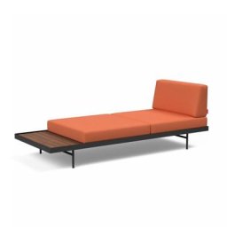 INNOVATION LIVING Canapé design PURI convertible lit 195*80 cm tissu Argus Rust avec table noyer
