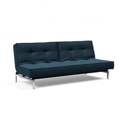 INNOVATION LIVING Canape SPLITBACK CHROME convertible lit 115*210 cm Tissu Argus Navy Blue