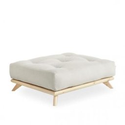 Pouf futon SENZA pin naturel coloris naturel de 90 x 100 cm.