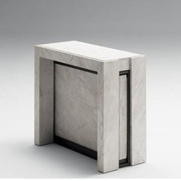 Ozzio MICRO Console Extensible en Eco-bois Blanc