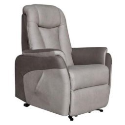Fauteuil relax releveur NERSAC bi-moteur Microfibre Mastic / Brun taupé