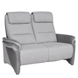 Canapé fixe 2 places ZILIA microfibre tissu gris clair / gris foncé