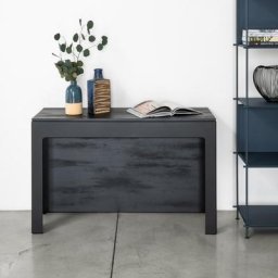 Table console extensible Ulisse en Nero carbone black