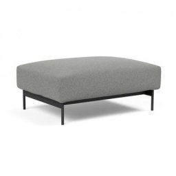 INNOVATION LIVING Pouf design MALLOY pieds metal Tissu Bouclé Ash Grey 75*100 cm