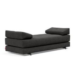 Méridienne design SIGMUND INDU Kenya, Dark Grey convertible lit 160*200 cm pieds Acier noir
