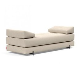 Méridienne design SIGMUND INDU Phobos, Latte convertible lit 160*200 cm pieds Acier noir