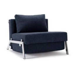 INNOVATION LIVING Fauteuil design SOFABED CUBED 02 CHROME Mixed Dance Blue convertible lit 200*90 cm