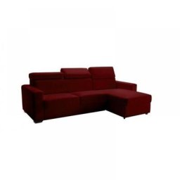 Canapé d'angle réversible EXPRESS SIDNEY DELUXE 160 cm cuir vachette bordeaux têtières réglables matelas 16 cm