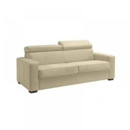Canapé EXPRESS SIDNEY DELUXE 120 cm cuir vachette beige matelas 16 cm