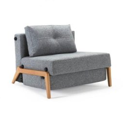 INNOVATION LIVING Fauteuil design SOFABED CUBED 02 WOOD Twist Granite convertible lit 200*90 cm