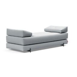 Méridienne design SIGMUND INDU Argus, Grey convertible lit 160*200 cm pieds Acier noir
