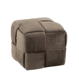 Pouf CORIE Carré 1 personne Textile/ Bois Gris Foncé