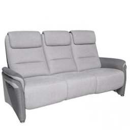 Canapé relax 3 places électrique ZILIA tissu gris clair / gris foncé