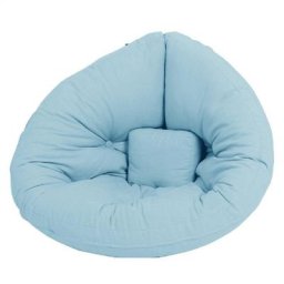 Fauteuil futon standard convertible MINI NIDO couleur bleu ciel