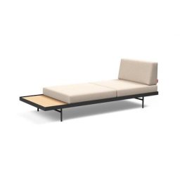 INNOVATION LIVING Canapé design PURI convertible lit 195*80 cm tissu Argus Natural avec table chêne