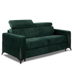 Canapé express BOULOGNE convertible 140 cm sommier lattes matelas 16cm pieds métal noir