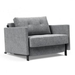 INNOVATION LIVING Fauteuil design SOFABED CUBED 02 ARMS Twist Granite convertible lit 200*90cm