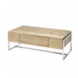 Table basse DARIO 110 X 60 cm chêne finition huilée 1 tiroir