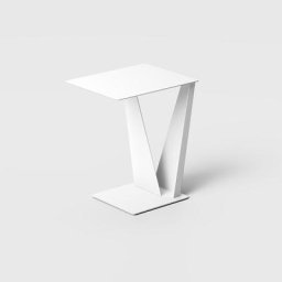 Table porte-revues VOGUE acier coloré blanc sablé