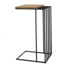 Bout de canapé console JULLY chêne massif huilé et métal noir