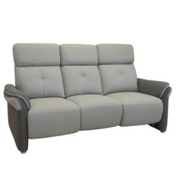 Canapé fixe 3 places GELLIN microfibre gris perle / plomb