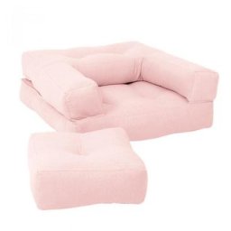 Fauteuil futon standard convertible MINI CUBE couleur rose