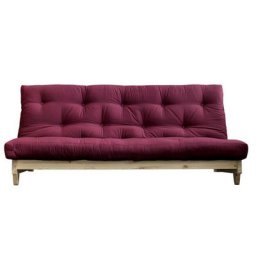 Banquette convertible FRESH pin coloris bordeaux couchage 140*200 cm.