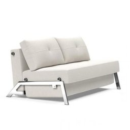 INNOVATION LIVING Canapé design CUBED 02 CHROME convertible 200*160 cm tissu Vivus Dusty Off White