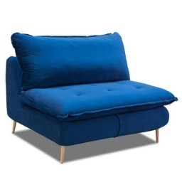Fauteuil lit convertible express LISBONNE 70cm sommier à lattes matelas 13cm velours bleu