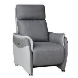Fauteuil relax électrique CABRIES zéro gravité microfibre plomb / gris perle