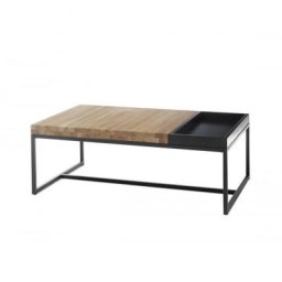 Table basse Lucon 107 x 65 cm bois acier plateau