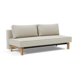 INNOVATION LIVING Canapé design SLY convertible lit 140*200 cm pieds bois chêne, tissu Mixed Dance Natural