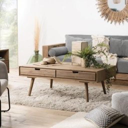 Table basse scandinave 4 Tiroirs ANDY En Bois sapin