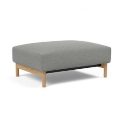 INNOVATION LIVING Pouf design MALLOY WOOD Tissu Bouclé Ash Grey 75*100 cm